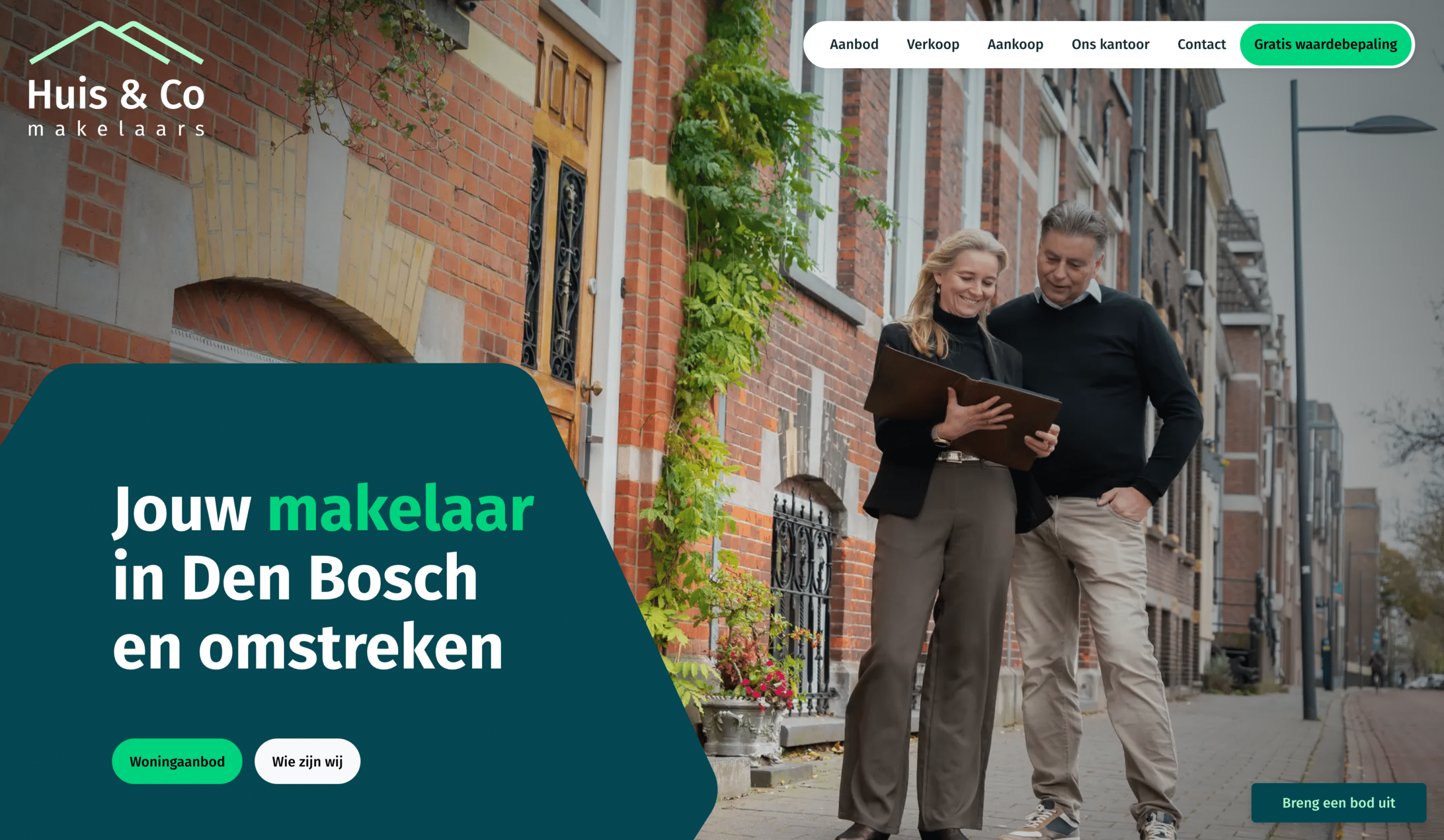 Website Huis & Co Makelaars gemaakt door Kolibri.